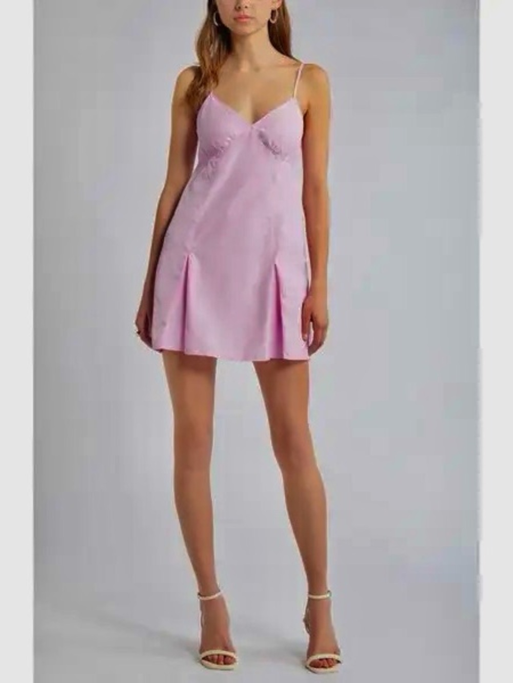 OpenEdit Small- Pink Mini Slip Dress with Spaghetti Straps